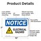 Signmission Electrical Hazard OSHA Notice Sign, Aluminum, 10in W x 7in L, 2PK OS-2PACK-NS-A-710-L-11651 - alternate 7